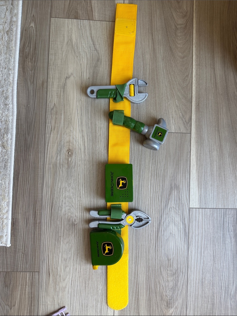 John Deere Yellow and Green Kids Tool Belt with Toy Tools